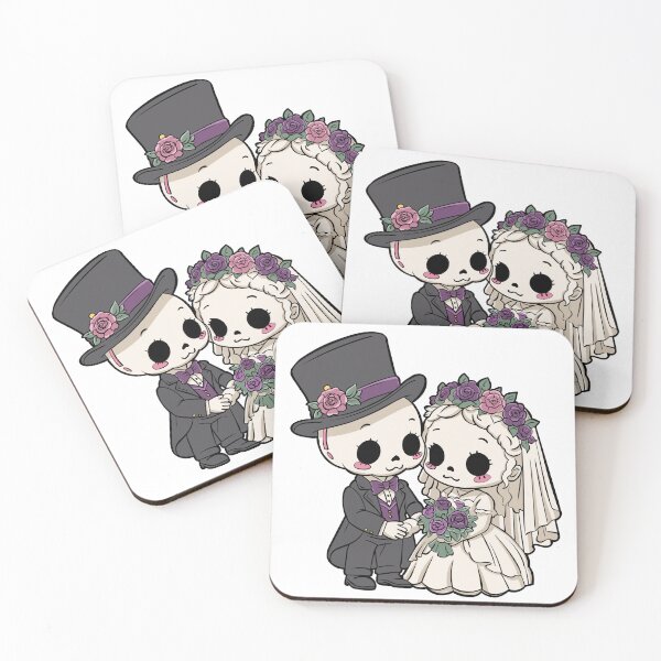 Item preview, Cute Skeleton Bride and Groom Wedding Couple Illustration, Gothic Spooky Romance Clipart designed and sold by StairheadStore.