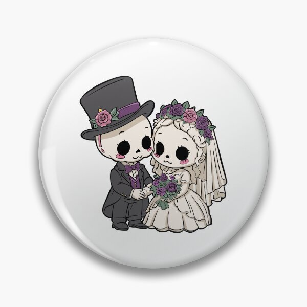 Item preview, Cute Skeleton Bride and Groom Wedding Couple Illustration, Gothic Spooky Romance Clipart designed and sold by StairheadStore.