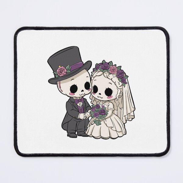 Item preview, Cute Skeleton Bride and Groom Wedding Couple Illustration, Gothic Spooky Romance Clipart designed and sold by StairheadStore.