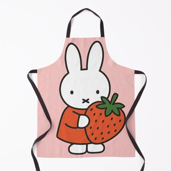 Item preview, Cute White Bunny Holding Giant Strawberry Miffy Inspired! designed and sold by Cozy Moss Studio.