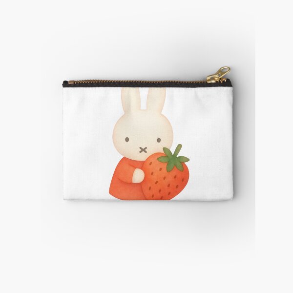 Item preview, Watercolour Cute White Bunny Holding Giant Strawberry Miffy Inspired! designed and sold by Cozy Moss Studio.