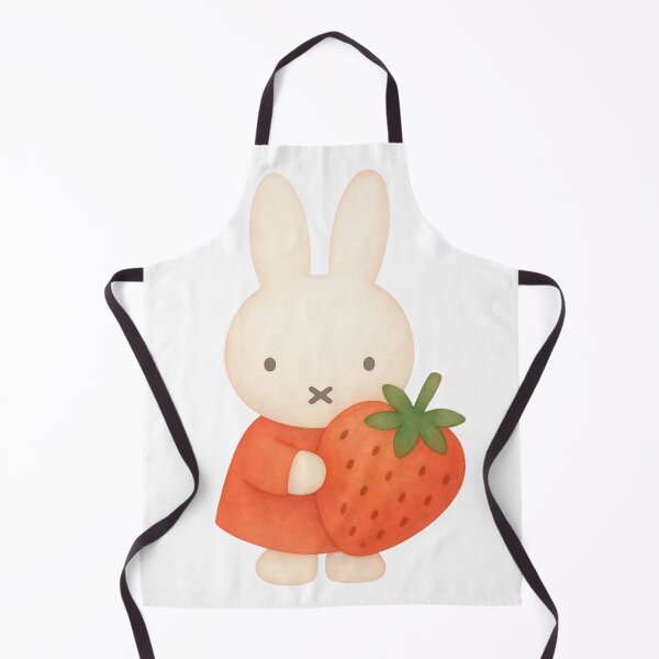 Item preview, Watercolour Cute White Bunny Holding Giant Strawberry Miffy Inspired! designed and sold by Cozy Moss Studio.
