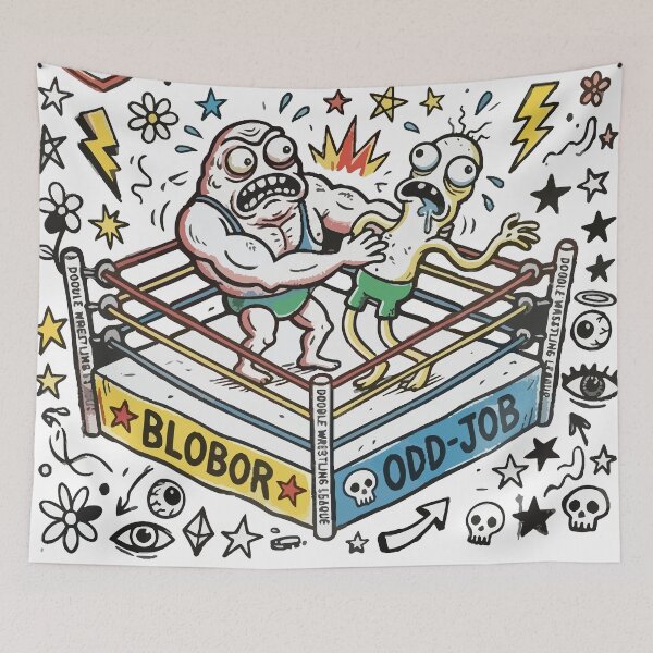 Item preview, Doodle Wrestling – Crazy Cartoon Bootleg designed and sold by Maria Garcia´s.