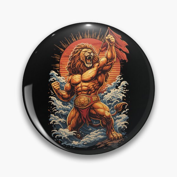 Item preview, Bodybuilder lion in victory pose – Gym & Strength designed and sold by Pineapple-Tree.