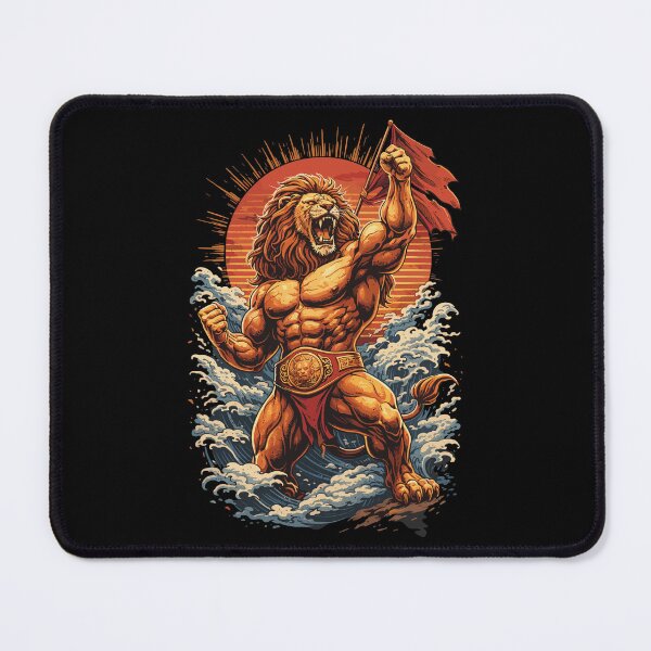 Item preview, Bodybuilder lion in victory pose – Gym & Strength designed and sold by Pineapple-Tree.
