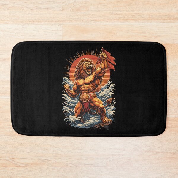 Item preview, Bodybuilder lion in victory pose – Gym & Strength designed and sold by Pineapple-Tree.
