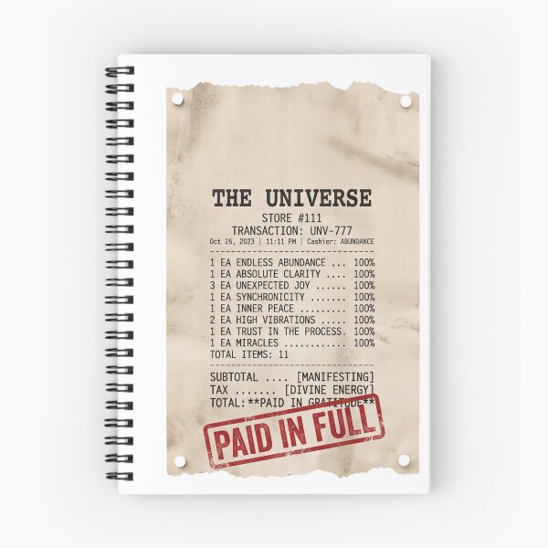 Item preview, Manifest Your Dream Life Universe Receipt (6 words) designed and sold by Pawfect Vibes Hub.