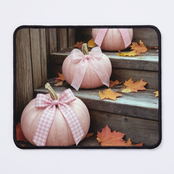 Item preview, Pink Autumn Pumpkins with Bows and Leaves designed and sold by Maria Dryfhout.