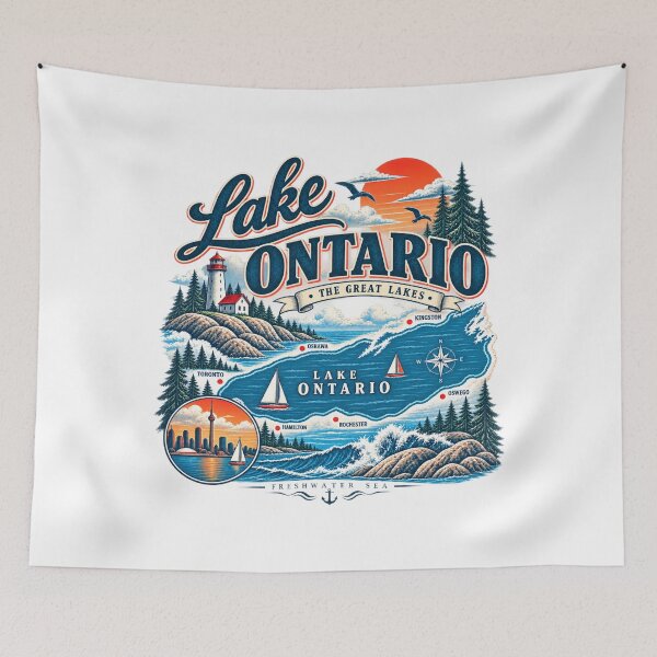 Item preview, Lake Ontario, Great Lakes Vintage designed and sold by BonKihote.