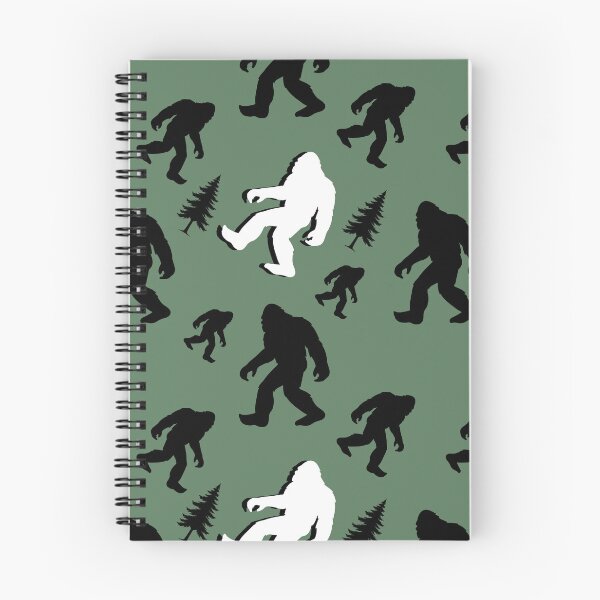 Item preview, Bigfoot and Yeti Hiking Forest Print Outdoors Cryptid Pattern designed and sold by cheeseykat-art.