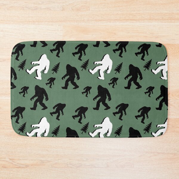 Item preview, Bigfoot and Yeti Hiking Forest Print Outdoors Cryptid Pattern designed and sold by cheeseykat-art.