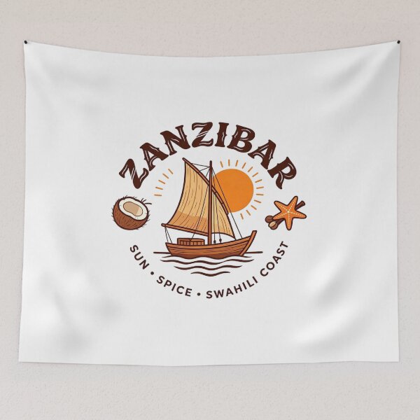 Item preview, Zanzibar Dhow Sunset – Sun, Spice & Swahili Coast Badge designed and sold by VladisWorld.