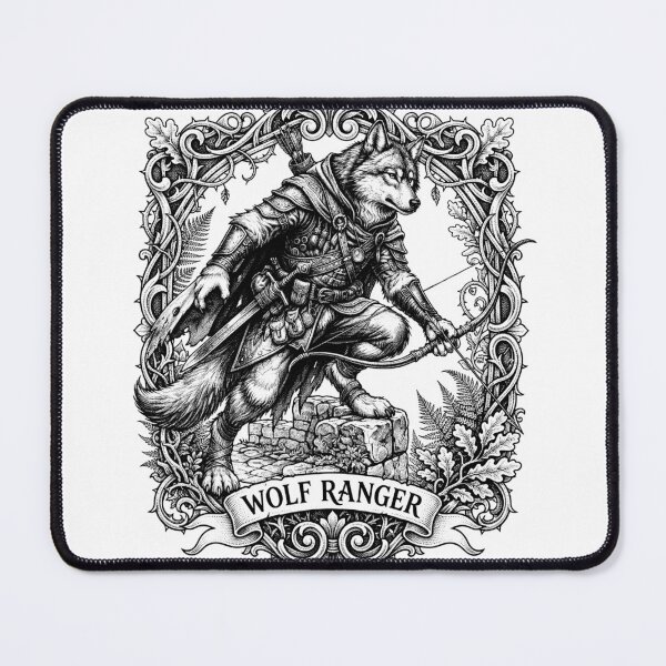 Item preview, Wolf Ranger Archer Dotwork Tattoo Art T-Shirt designed and sold by NikmaArt.