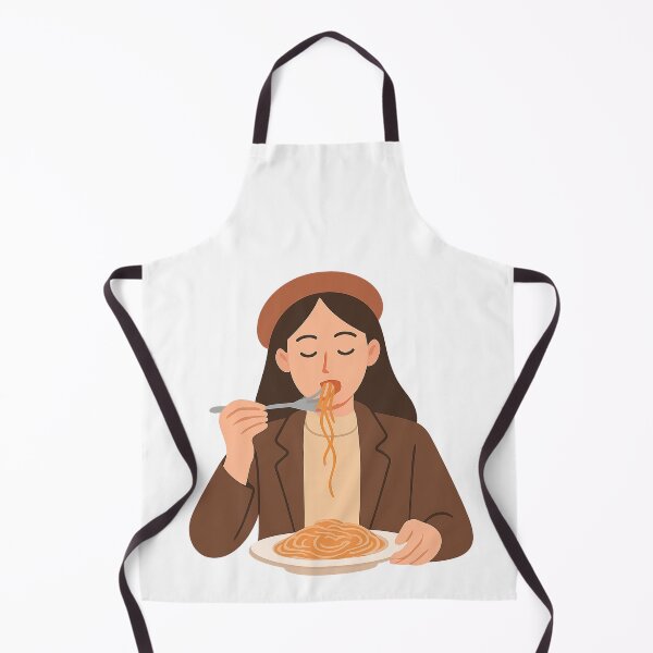 Item preview, Girl Eating Spaghetti Illustration designed and sold by Vision Crafted.