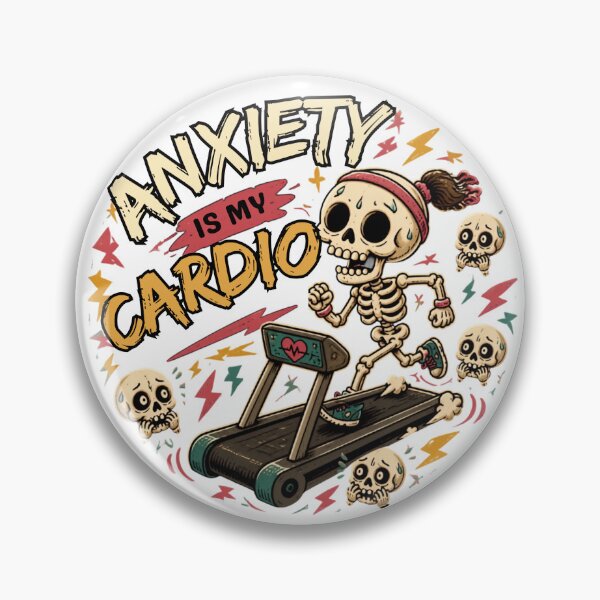 Item preview, Anxiety Is My Cardio – Funny Cute Dark Skeleton Relatable Humor designed and sold by Rood Art Studio.