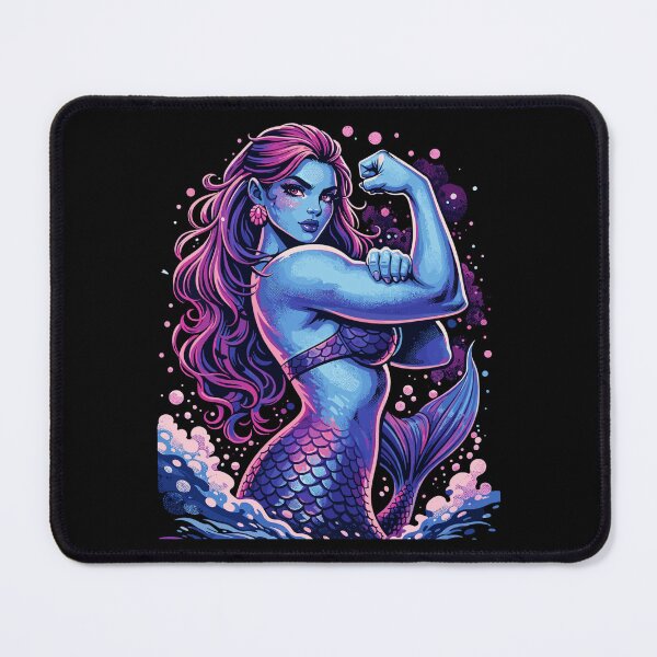 Item preview, Strong mermaid shows off biceps in purple designed and sold by Pineapple-Tree.