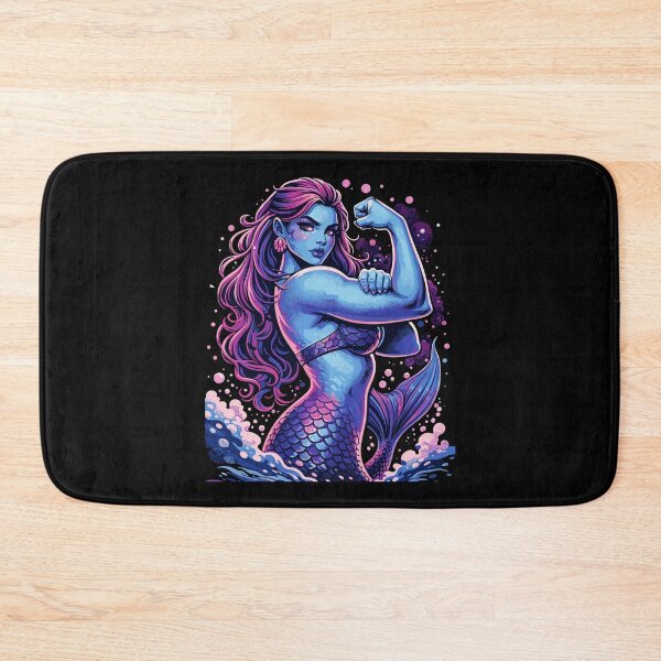 Item preview, Strong mermaid shows off biceps in purple designed and sold by Pineapple-Tree.
