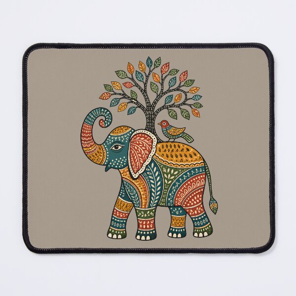 Item preview, Gond-Inspired Elephant with Tree of Life designed and sold by MAD's Recreation Studio.