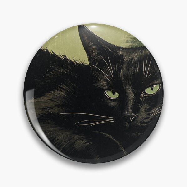 Item preview, Midnight Black Cat with Emerald Eyes designed and sold by AbstractAuraArt.