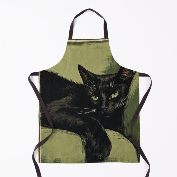 Item preview, Midnight Black Cat with Emerald Eyes designed and sold by AbstractAuraArt.