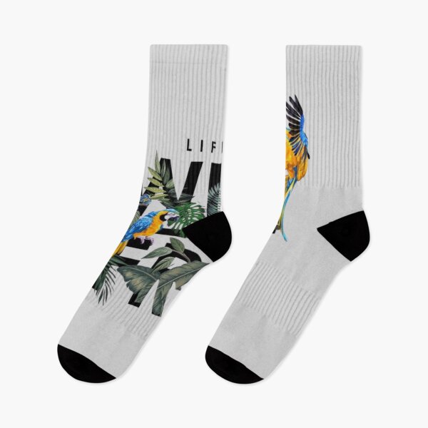 Item preview, Life Is Wild and Free – Inspirational Nature Quote with Birds and Leaves designed and sold by RajDeals.