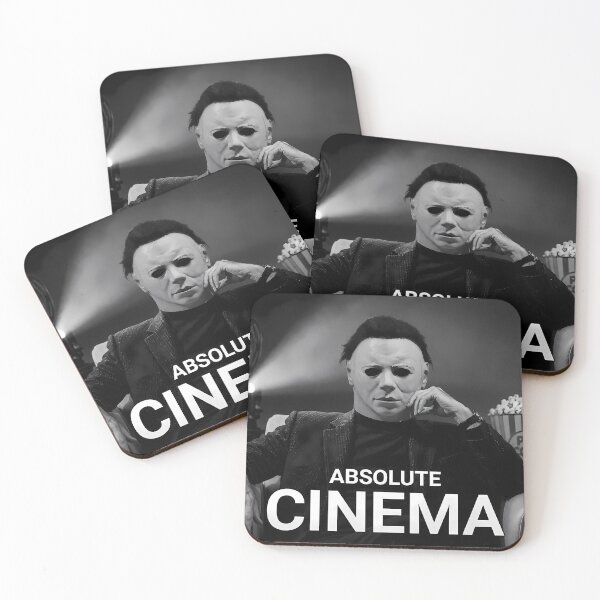 Item preview, Absolute Cinema Halloween Killer Movie Night Black and White Meme Art designed and sold by LoomisDreams.