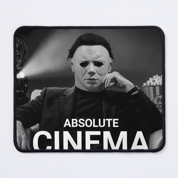 Item preview, Absolute Cinema Halloween Killer Movie Night Black and White Meme Art designed and sold by LoomisDreams.