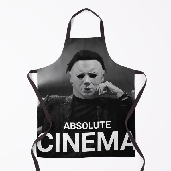 Item preview, Absolute Cinema Halloween Killer Movie Night Black and White Meme Art designed and sold by LoomisDreams.