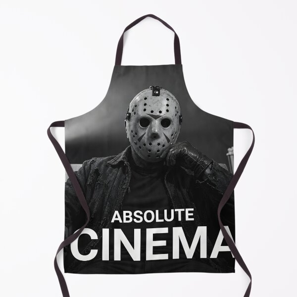 Item preview, Absolute Cinema Friday the 13th Masked Killer Hockey Night Black and White Movie Meme designed and sold by LoomisDreams.