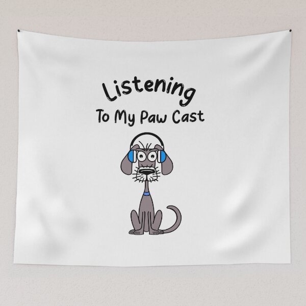 Item preview, Funny Dog Listening To My Paw Cast  designed and sold by Sartoris Art.