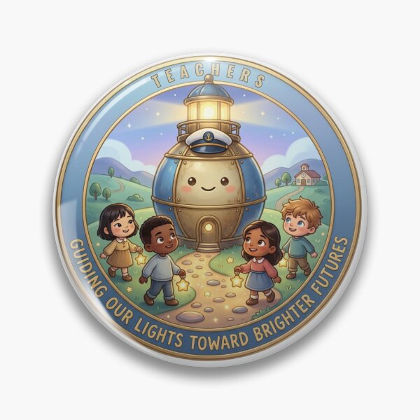 Item preview, The Guiding Light _ World Teacher's Day Badge designed and sold by javajossi.