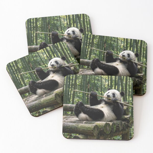 Item preview, Panda Bear Enjoying a Bamboo Stick designed and sold by Maria Dryfhout.