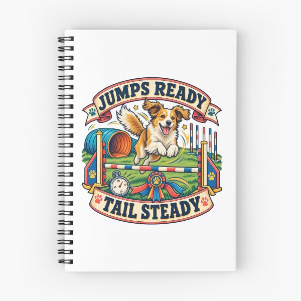 Item preview, Jumps Ready Tail Steady Dog Agility Art designed and sold by CheerfulNest.