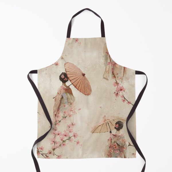 Item preview, Geisha Cherry Blossom Pattern Vintage Japanese Kimono designed and sold by Nine Lives Studio.