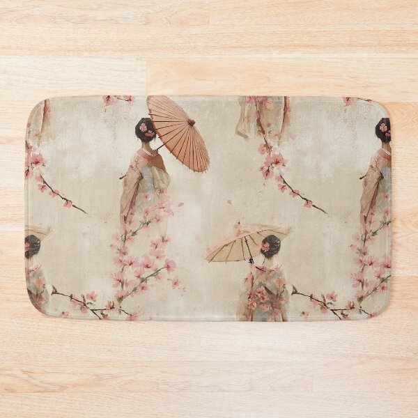 Item preview, Geisha Cherry Blossom Pattern Vintage Japanese Kimono designed and sold by Nine Lives Studio.