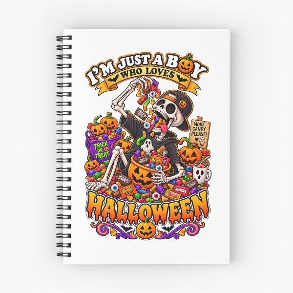 Item preview, ⭐ CRYPT OR TREAT COLLECTION - SKELETON ATTEMPTING TO EAT HALLOWEEN CANDY - BOY designed and sold by WheelieGdArt.