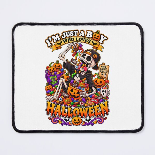 Item preview, ⭐ CRYPT OR TREAT COLLECTION - SKELETON ATTEMPTING TO EAT HALLOWEEN CANDY - BOY designed and sold by WheelieGdArt.
