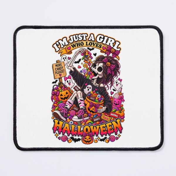 Item preview, ⭐ CRYPT OR TREAT COLLECTION - SKELETON ATTEMPTING TO EAT HALLOWEEN CANDY - GIRL designed and sold by WheelieGdArt.
