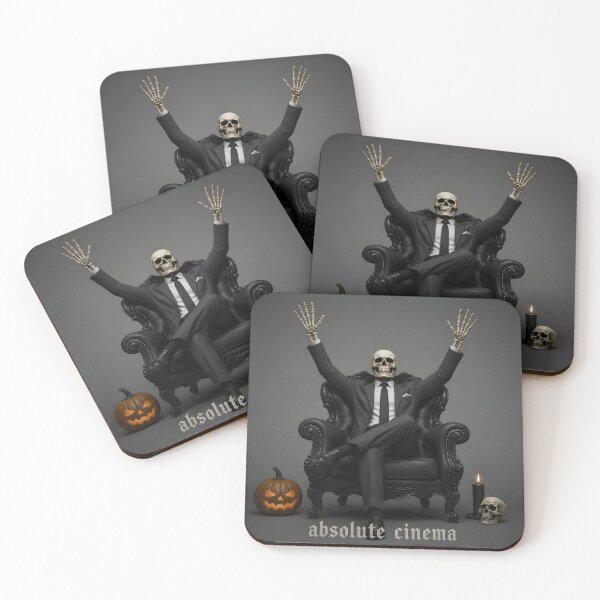 Item preview, Absolute Cinema Skeleton Costume Gothic Throne Halloween Dark Art Meme designed and sold by LoomisDreams.
