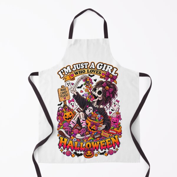 Item preview, ⭐ CRYPT OR TREAT COLLECTION - SKELETON ATTEMPTING TO EAT HALLOWEEN CANDY - GIRL designed and sold by WheelieGdArt.