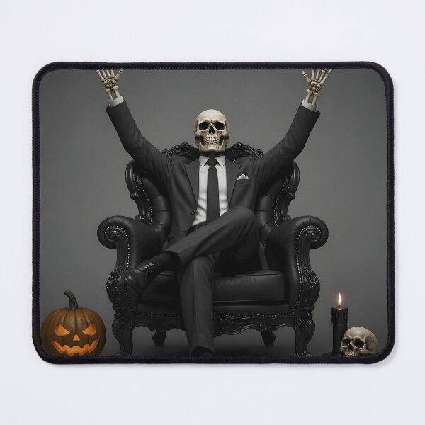 Item preview, Absolute Cinema Skeleton Costume Gothic Throne Halloween Dark Art Meme designed and sold by LoomisDreams.