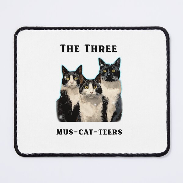 Item preview, The Three Mus-cat-teers Cat Humor designed and sold by FunTeesFactory.