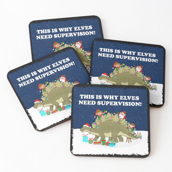Item preview, Christmas Stegosaurus, Elves Gone Wild designed and sold by daphsam.