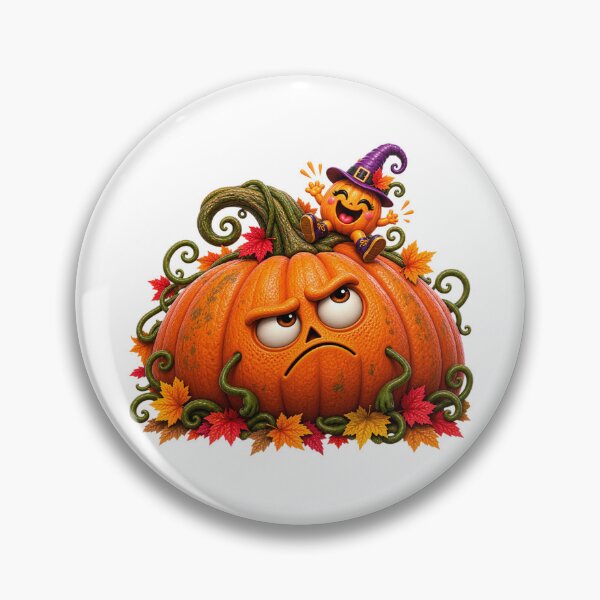 Item preview, Big Pumpkin, Tiny Trouble – Cute Halloween Pumpkin Duo designed and sold by The Cutting Room.