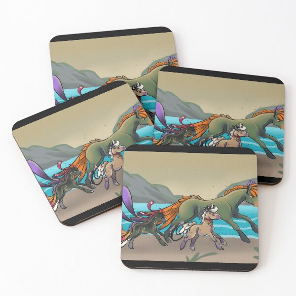 Item preview, Running Magical Horses by the Shore designed and sold by Catsi-Nook-Art.