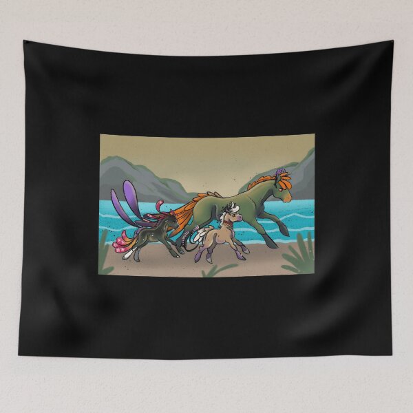 Item preview, Running Magical Horses by the Shore designed and sold by Catsi-Nook-Art.
