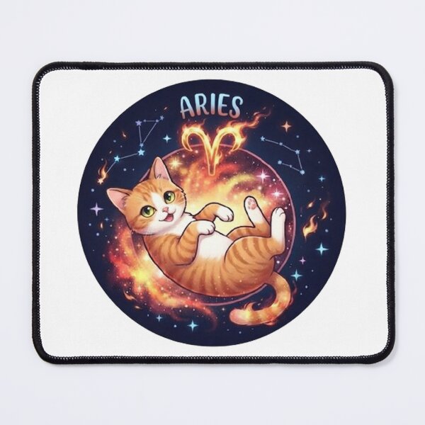 Item preview, Cute Aries Cat Galaxy Space Zodiac Sign designed and sold by PetalsPaws.