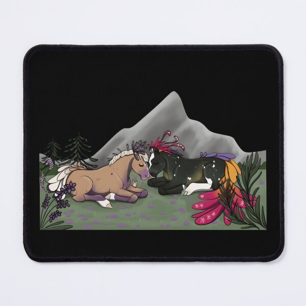 Item preview, Mythical Horses in Serene Landscape designed and sold by Catsi-Nook-Art.
