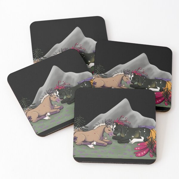 Item preview, Mythical Horses in Serene Landscape designed and sold by Catsi-Nook-Art.