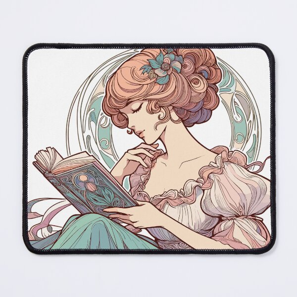 Item preview, Art Nouveau art: Elegant woman reading designed and sold by Pineapple-Tree.